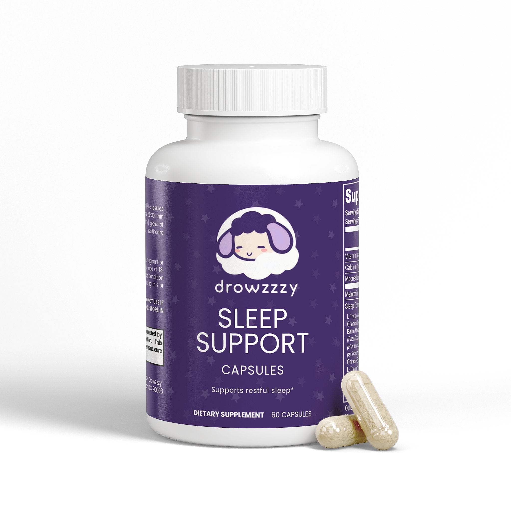 Drowzzzy Sleep Capsules – Natural Sleep Support with Valerian, Chamomile & Melatonin